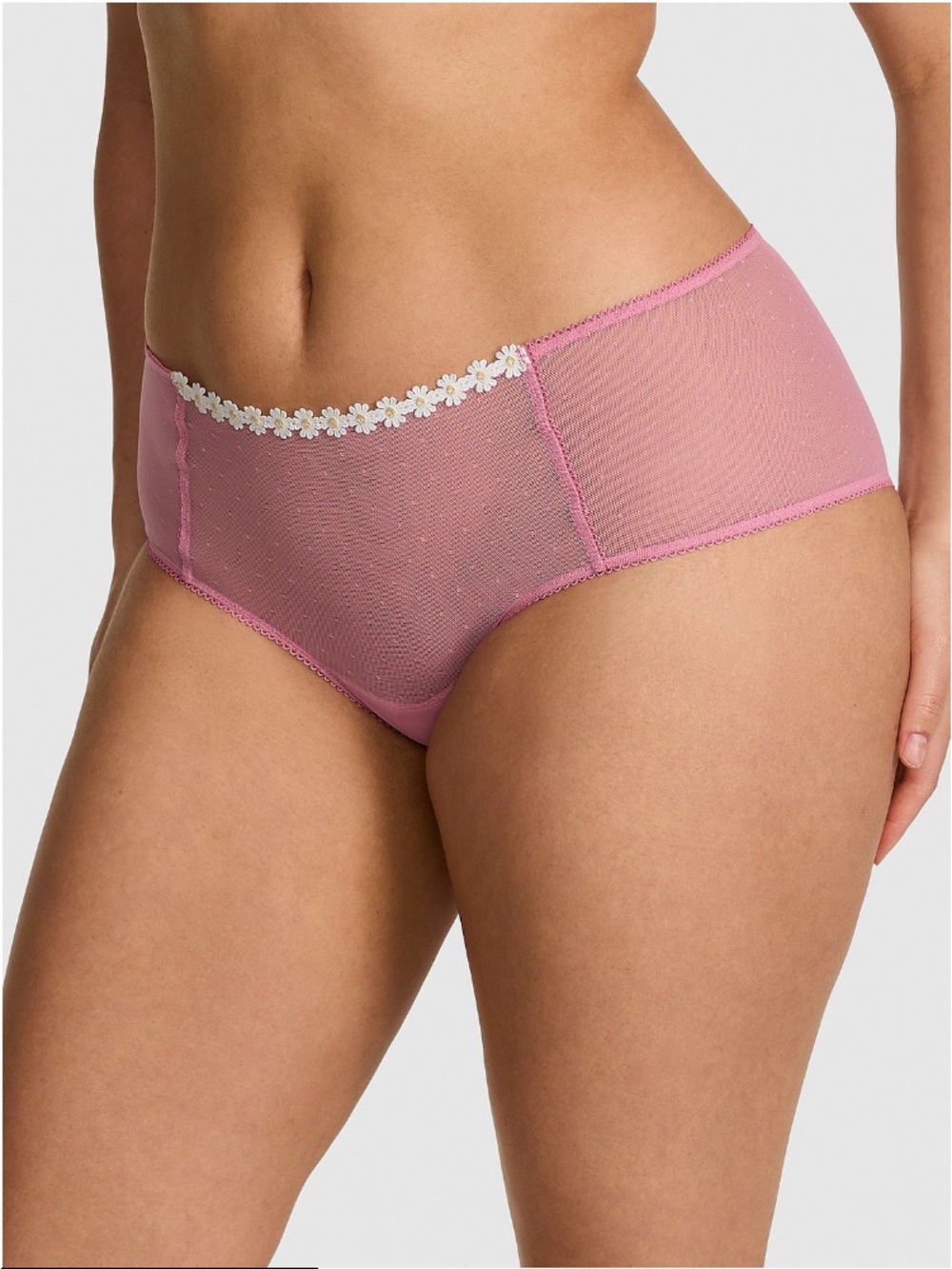 🩷VS Pink Wink Daisies semi-sheer cheeky panty sz XL NWT